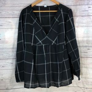 Old navy long sleeve plaid sheer top